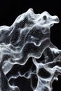 Abstract Point Wave of Particles, Futuristic Binary Code Waveform on Dark Background. 3D Render.
