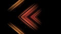 Abstract pointing arrows from lines on black background. Animation. Neon sign lines on black background. Abstract of