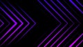 Abstract pointing arrows from lines on black background. Animation. Neon sign lines on black background. Abstract of