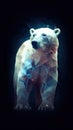 Abstract Polar Bear on Dark Background. Generative AI