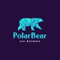 Abstract polar bear walk gradient logo symbol icon vector graphic design illustration idea creative