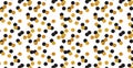 Abstract polka dot pattern with gold glitter effect. Confetti celebration, Falling golden abstract decoration for party