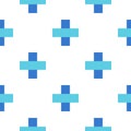 Abstract polka dot seamless pattern with pluses.