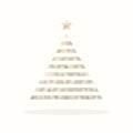 Abstract polygon chrismas tree isolated on beige background - festive minimalistic design. Creative new year card Royalty Free Stock Photo