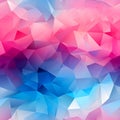 Abstract polygon pink and blue wallpaper, 4k - vibrant color background. Seamless Pattern