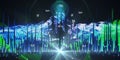 Abstract polygonal analyze algorithm artificial intelligence data. Analytics algorithms banner for science, technology and Royalty Free Stock Photo