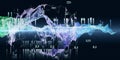Abstract polygonal analyze algorithm artificial intelligence data. Big data.  Analytics algorithms banner for science, technology Royalty Free Stock Photo