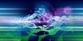 Abstract polygonal artificial intelligence data. Analytics algorithms banner for science, technology and business. Quantum Royalty Free Stock Photo