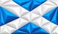 Abstract polygonal background in blue and white colors of the Scottish flag. Scotland polygonal flag Royalty Free Stock Photo