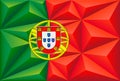Abstract polygonal background in the form of colorful green and red stripes of the Portuguese flag. Polygonal flag of Portugal Royalty Free Stock Photo