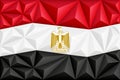 Abstract polygonal background in the form of colorful red, white and black stripes of the Egyptian flag. Polygonal flag of Egypt Royalty Free Stock Photo