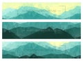 Abstract polygonal banners with mountain ridges Royalty Free Stock Photo