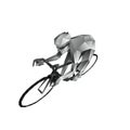 Abstract Polygonal cyclist. Cycle racing low poly sport background.
