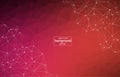 Abstract polygonal Dark Red background with connected dots and lines, connection structure, futuristic hud background, Royalty Free Stock Photo