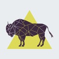 Abstract polygonal geometric buffalo. Royalty Free Stock Photo