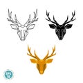 Abstract polygonal geometric deer head vector Royalty Free Stock Photo