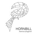 Abstract Polygonal geometric hornbill bird