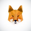 Abstract polygonal head of fox. Royalty Free Stock Photo