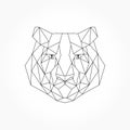 Abstract polygonal head of a tiger. Geometric linear tiger. Vector.