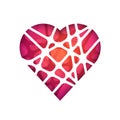 Abstract polygonal heart. Abstract Modern Geometrical Design Template.