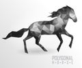 Abstract polygonal horse. Geometric hipster