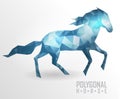 Abstract polygonal horse. Geometric hipster