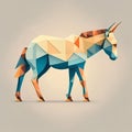 Abstract polygonal horse in low poly style. Vector illustration.