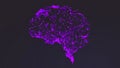Abstract polygonal human brain representing digital networking and artificial intelligence. Royalty Free Stock Photo