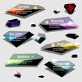 Abstract polygonal jewel bubble label banner set Royalty Free Stock Photo