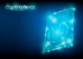 Abstract polygonal light design of hard drive. Blue lines structure style vector illustration. Royalty Free Stock Photo