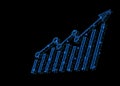 Abstract polygonal light design of statistic chart arrow up