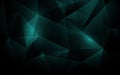 Abstract polygonal, low poly in dark green background. Matrix. Futuristic technology digital hi tech