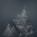 Abstract polygonal low poly vector background with blue triangles, connecting dots and lines. Connection structure. Royalty Free Stock Photo