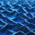 Abstract polygonal mountain on blue