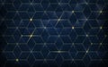 Abstract polygonal pattern luxury dark blue with gold background