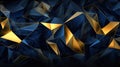 Abstract polygonal pattern luxury dark blue with gold , Generative AI Royalty Free Stock Photo