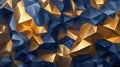 Abstract polygonal pattern luxury dark blue with gold , Generative AI Royalty Free Stock Photo