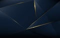 Abstract polygonal pattern luxury dark blue with gold Royalty Free Stock Photo