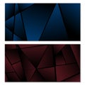 Abstract polygonal pattern. Set of two dark gradient polygonal backgrounds. Background design, cover, postcard, banner