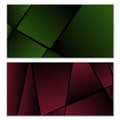 Abstract polygonal pattern. Set of two dark gradient polygonal backgrounds. Background design, cover, postcard, banner