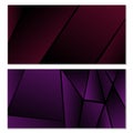 Abstract polygonal pattern. Set of two dark gradient polygonal backgrounds. Background design, cover, postcard, banner