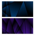 Abstract polygonal pattern. Set of two dark gradient polygonal backgrounds. Background design, cover, postcard, banner