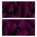 Abstract polygonal pattern. Set of two dark gradient polygonal backgrounds. Background design, cover, postcard, banner