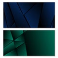 Abstract polygonal pattern. Set of two dark gradient polygonal backgrounds. Background design, cover, postcard, banner