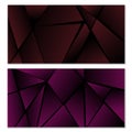 Abstract polygonal pattern. Set of two dark gradient polygonal backgrounds. Background design, cover, postcard, banner