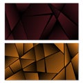 Abstract polygonal pattern. Set of two dark gradient polygonal backgrounds. Background design, cover, postcard, banner