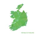 Abstract polygonal republic of ireland map. poly low isolated