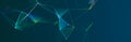 Abstract polygonal space with dots and lines. Connection science background. Triangular business wallpaper. 3d rendering