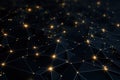 Abstract polygonal space low poly dark background with connecting dots and lines. Connection structure. 3d rendering, Complex