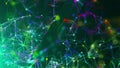 Abstract polygonal space with low polygons. Background with connecting dots and lines. Connection structure. 3d render Royalty Free Stock Photo